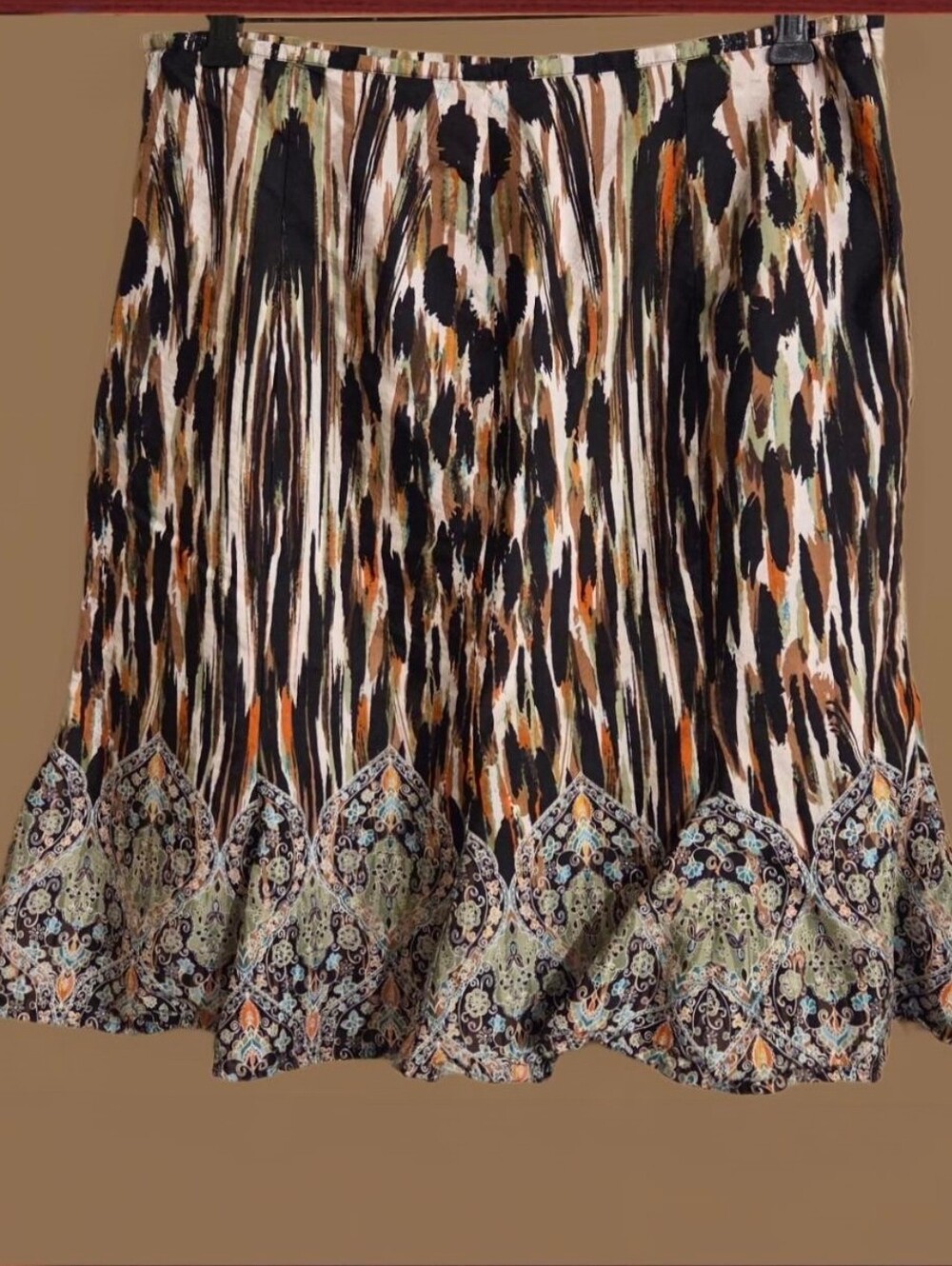 Dana Buchman Boho Paisley Abstract Print Flare Skirt